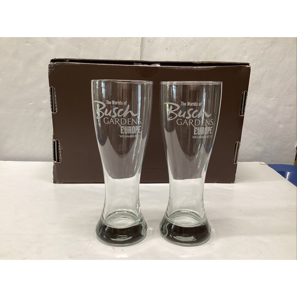 vintage Busch garden Europe drinking glasses 9” set of 2